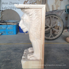 solid wooden carvins animal wood corbel lion wood column